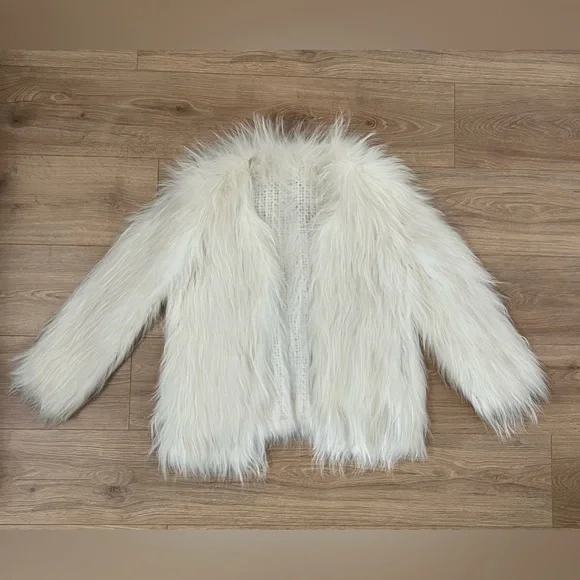 Authentic fox fur knitted cardigan